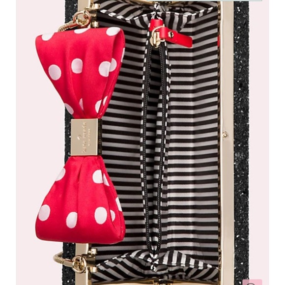 Kate Spade NWT Minnie Mouse Bow Clasp Clutch - HOST PICK! 🏆 - Picture 3 of 10